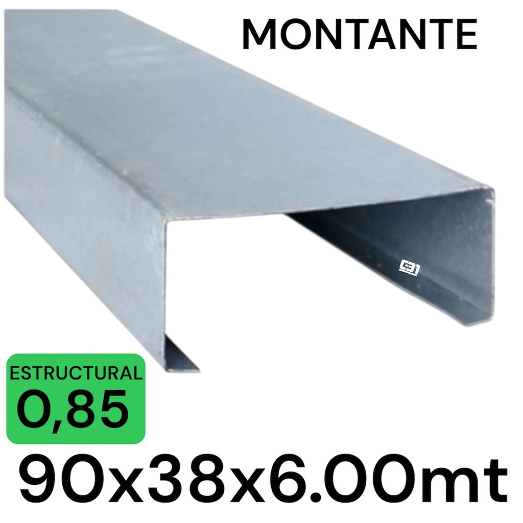 METALCON MONTANTE 90X6MT 0.85MM C 2x4