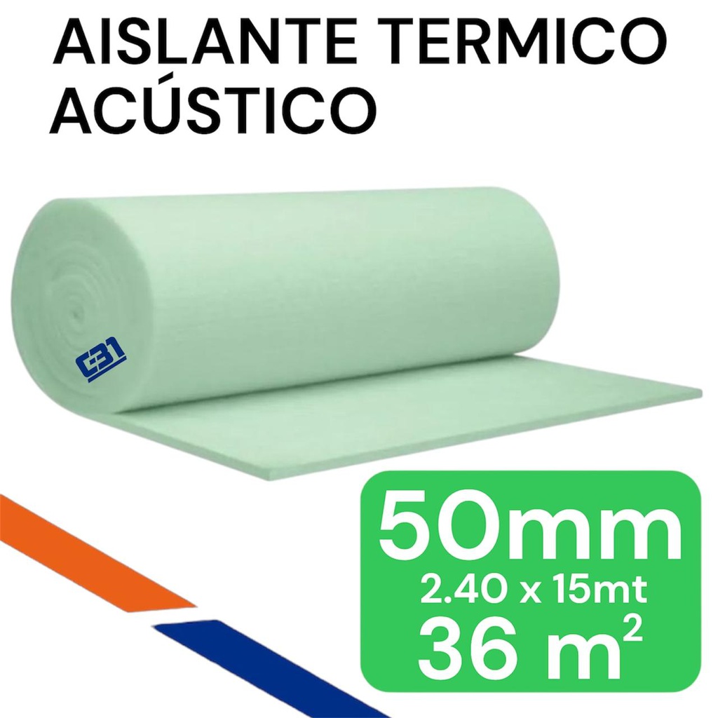 AISLANTE TERMICO ACUSTICO 36M2 2.4X15MT Polyterm/Duoterm