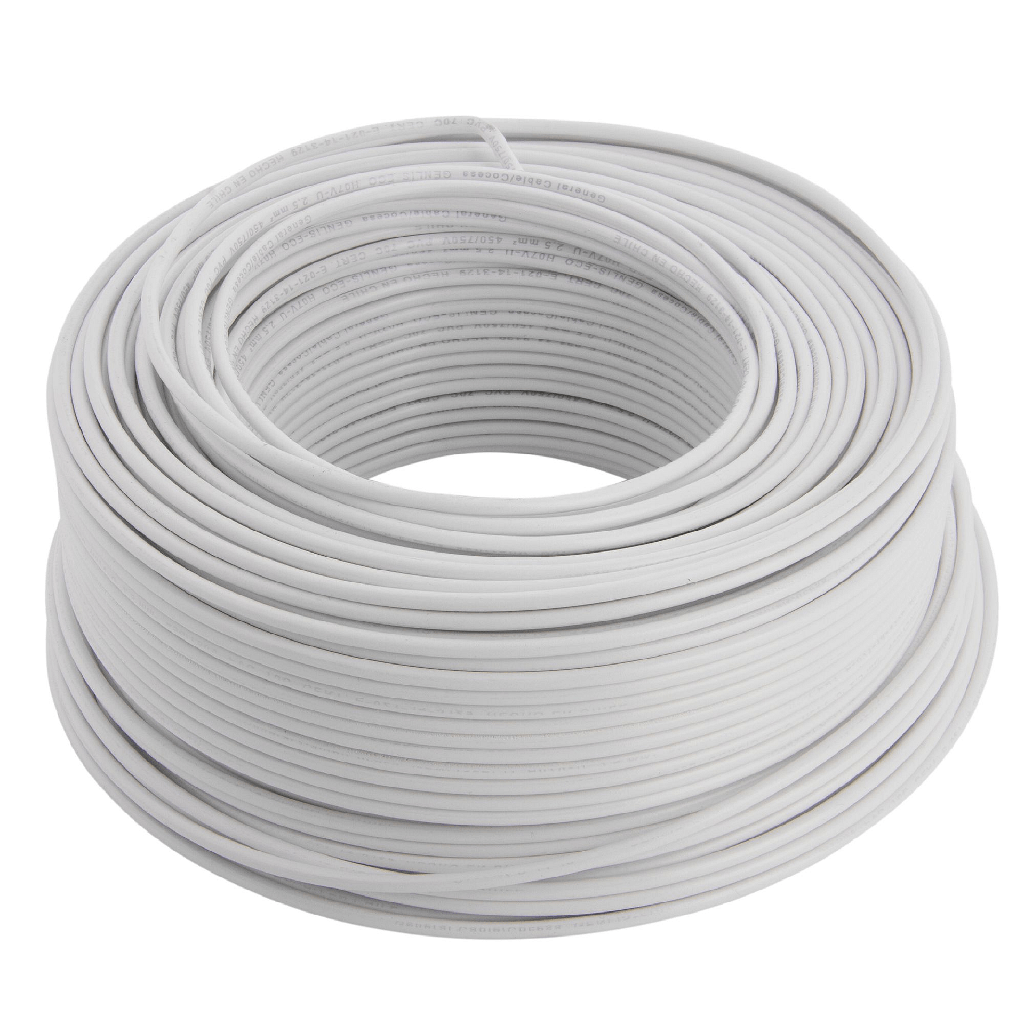 Alambre Eléctrico Genlis 2.5mm 100mt Blanco (Cable)