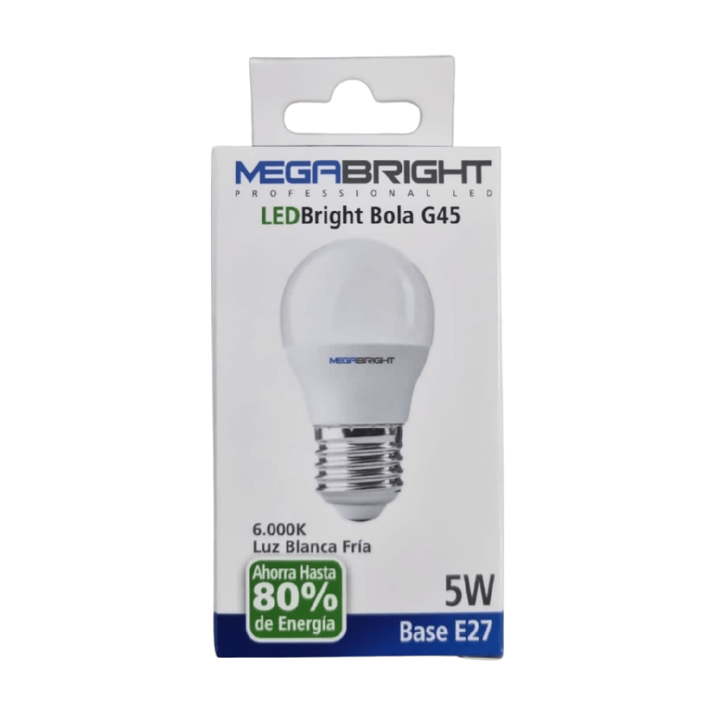 AMPOLLETA LAMPARA LED G45 5W/6000K E27 LUZ FRIA MEGABRIGHT