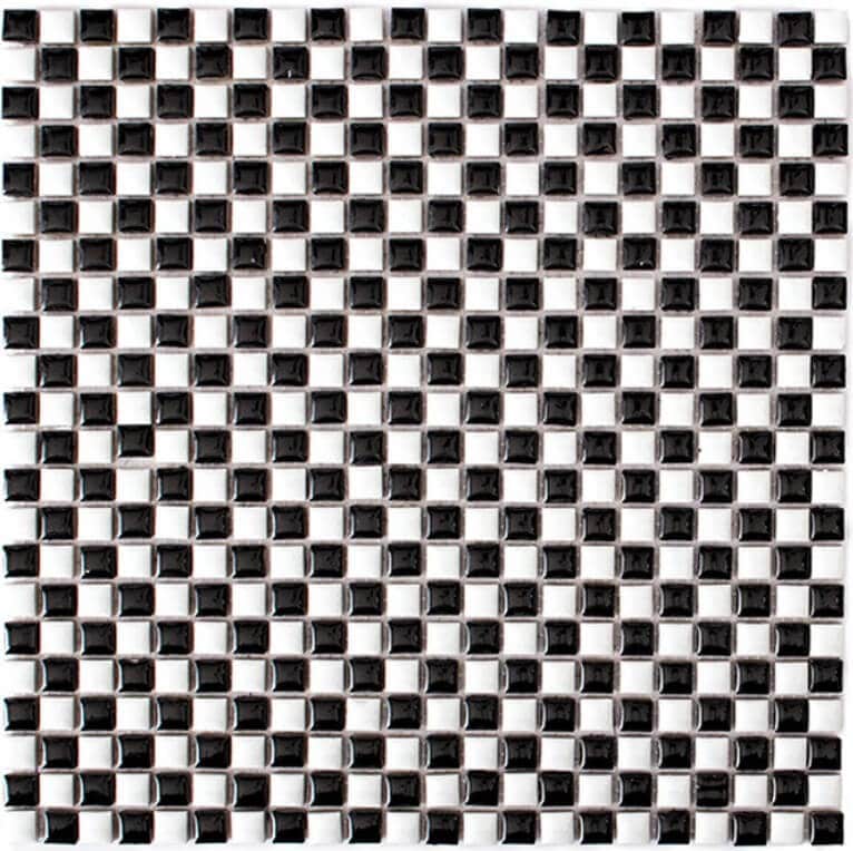 MALLA MOSAICO BLANCO Y NEGRO 30X30CM