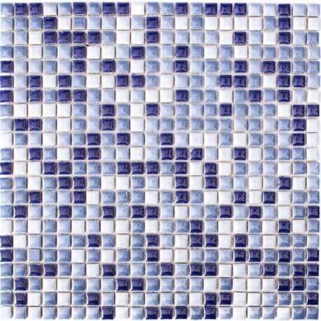 MALLA MOSAICO AZUL Y BLANCO 30X30CM