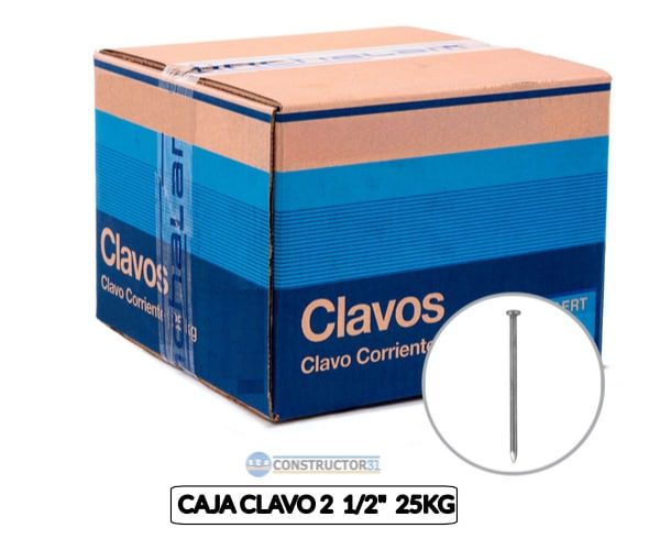 CAJA CLAVO CORRIENTE 2 1/2&quot; 25KG