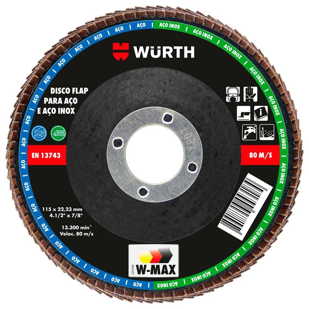 DISCO TRASLAPADO FLAP  4 1/2&quot; G120 WURTH