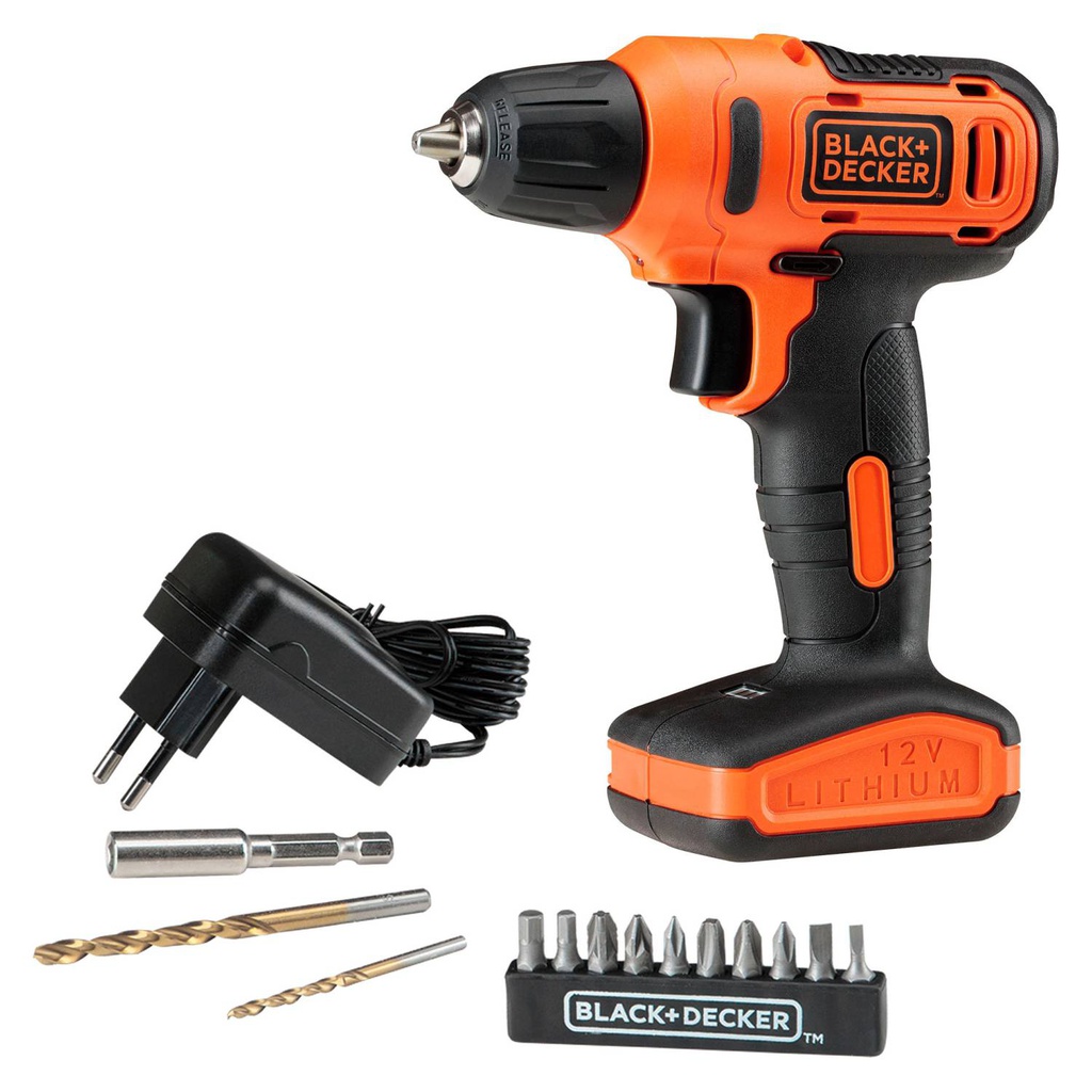 TALADRO INALAMBRICO 12V + 13 ACCESORIOS BLACK &amp; DECKER LD12S