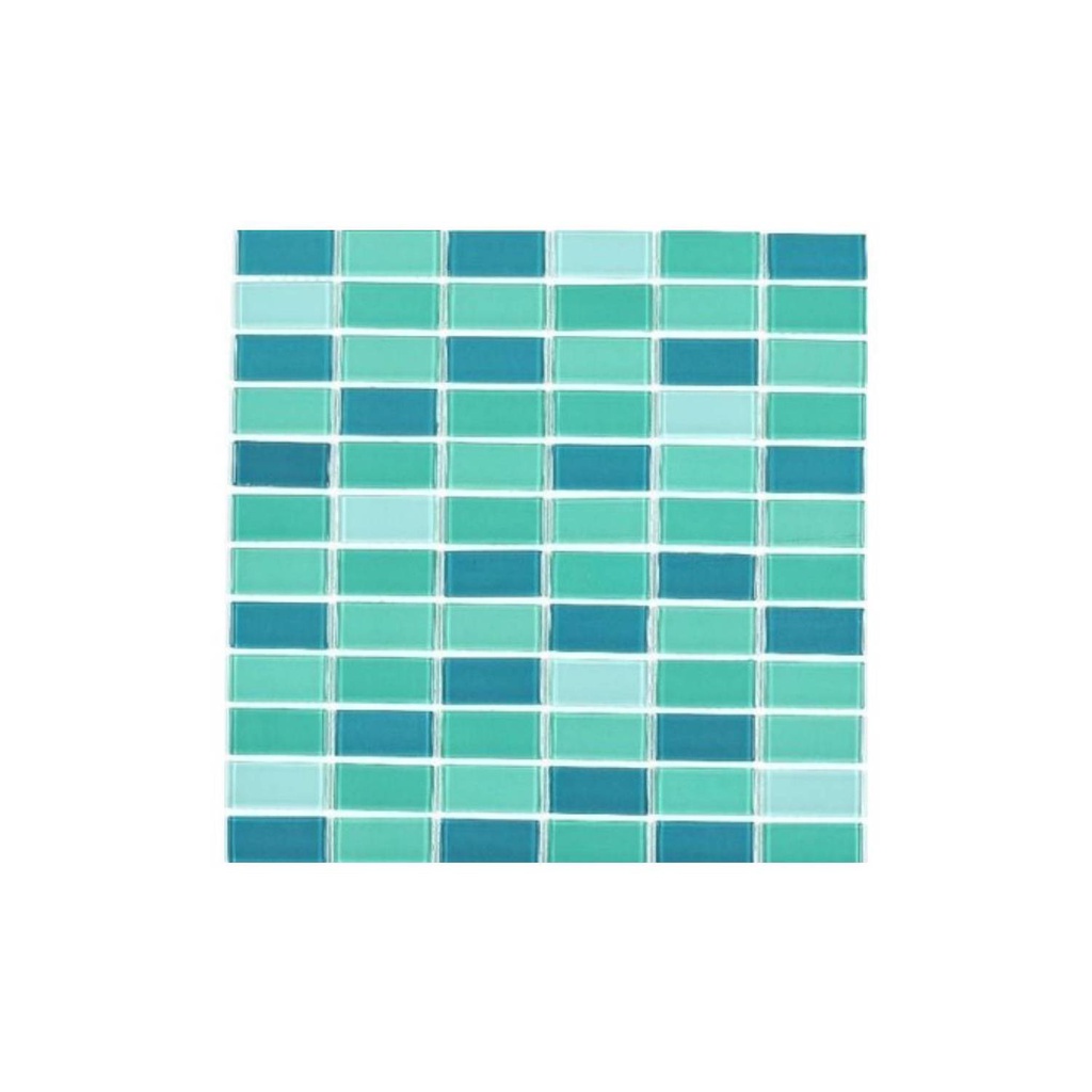 MALLA MOSAICO VIDRIO REC VERDES 30X30CM DECORALIA