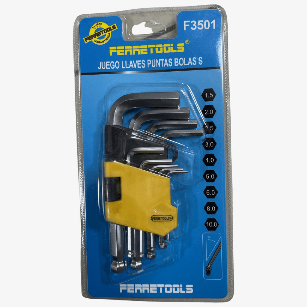 JUEGO LLAVES HEX S ALLEN 9PCS FERRETOOLS F3501