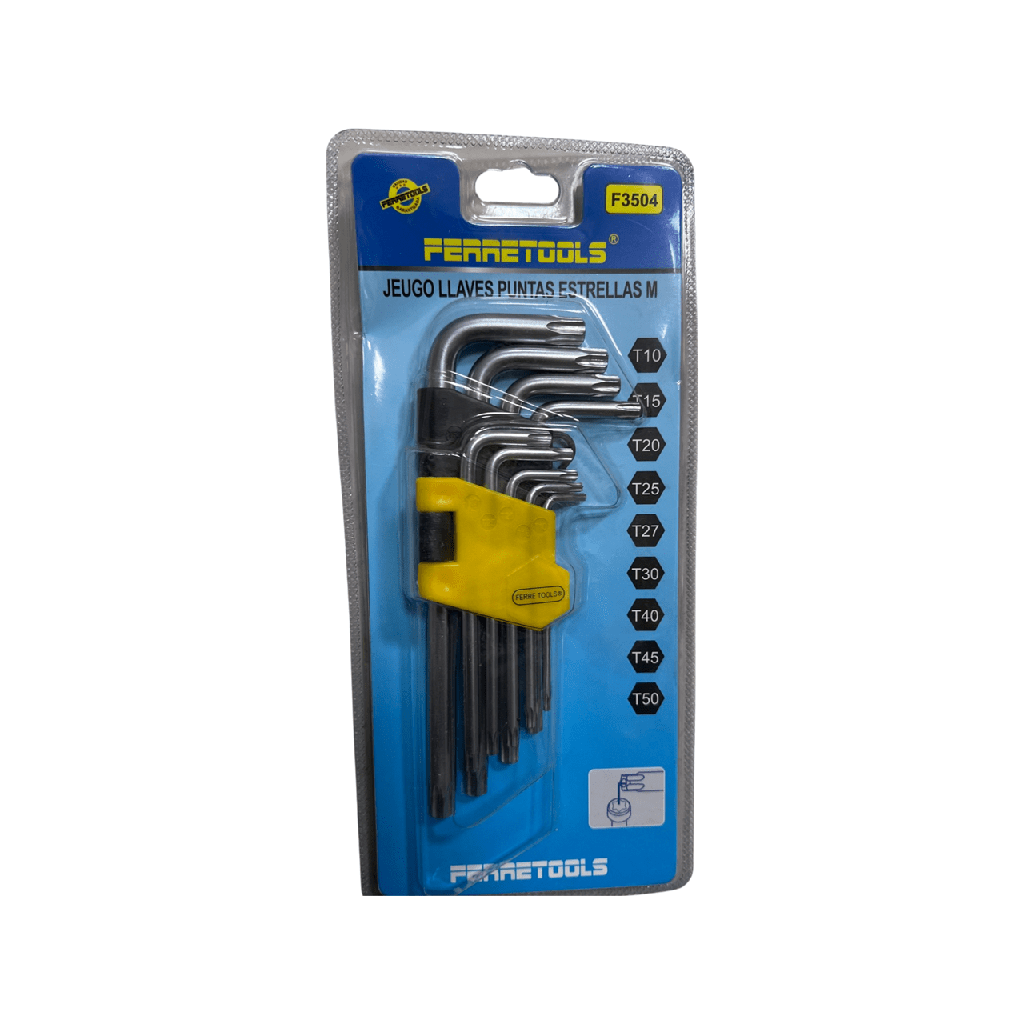 JUEGO LLAVES TORX M ESTRELLA 9PCS FERRETOOLS F3504