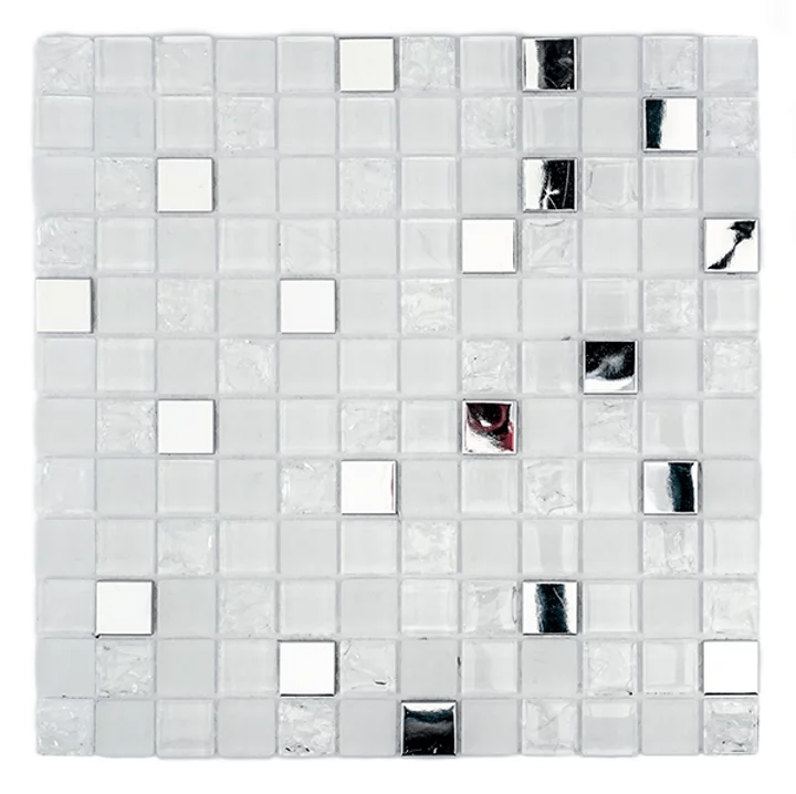 MALLA MOSAICO BLANCO PLATA 30X30 DECORALIA