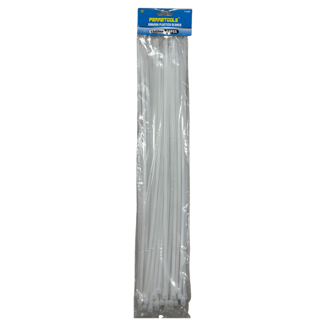 AMARRAS PLASTICAS BLANCAS 4.8X450MM (50UND) F2688