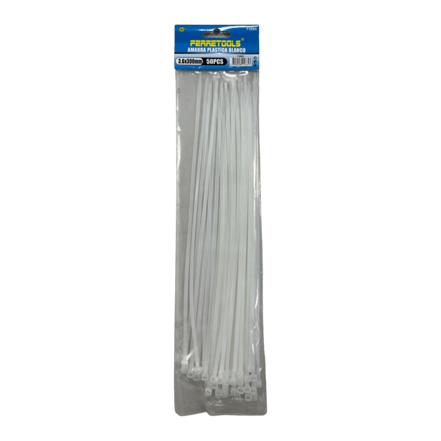 AMARRAS PLASTICAS BLANCAS 3.6X300MM (50und) F2685