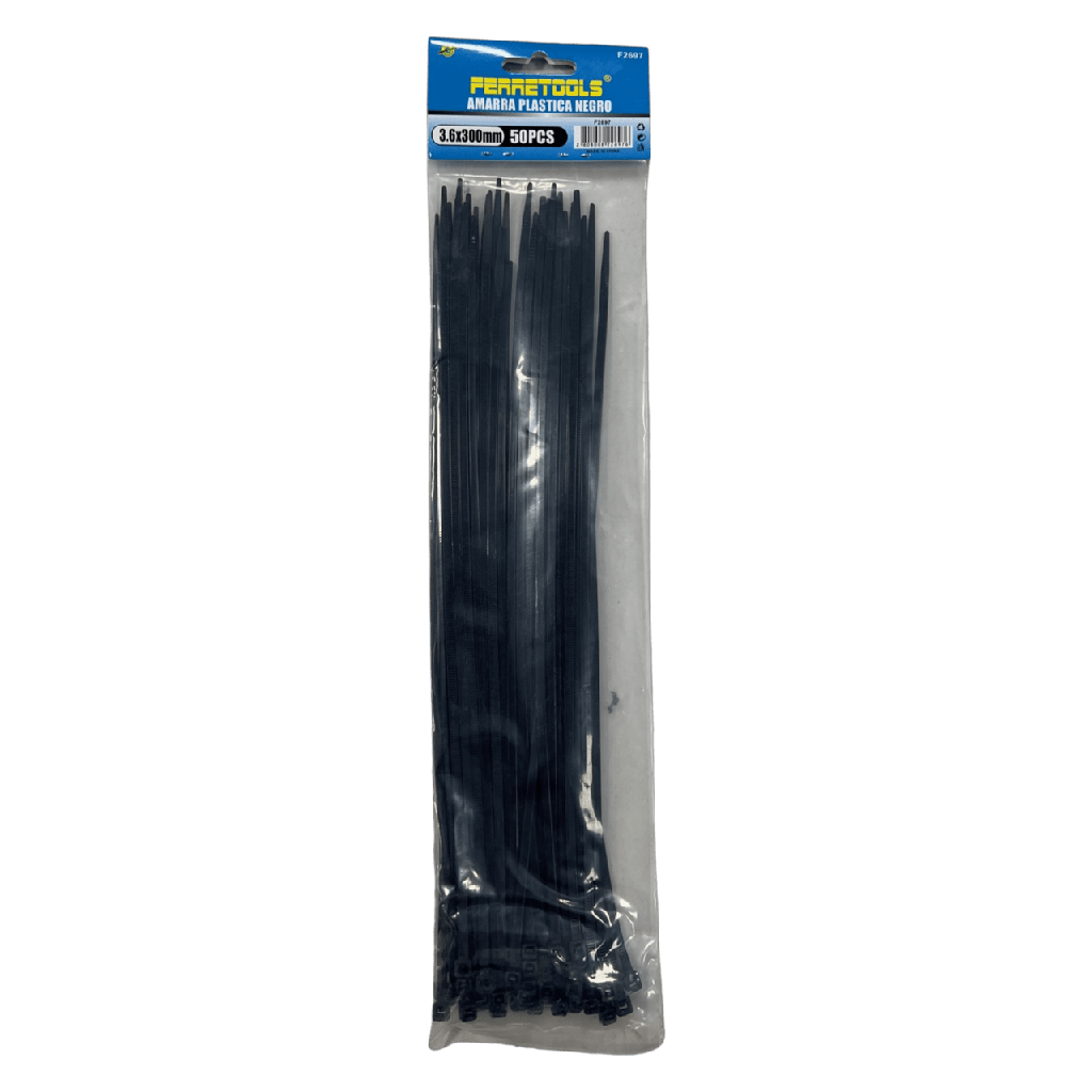 AMARRAS PLASTICAS NEGRAS 3.6X300MM (50und) F2697