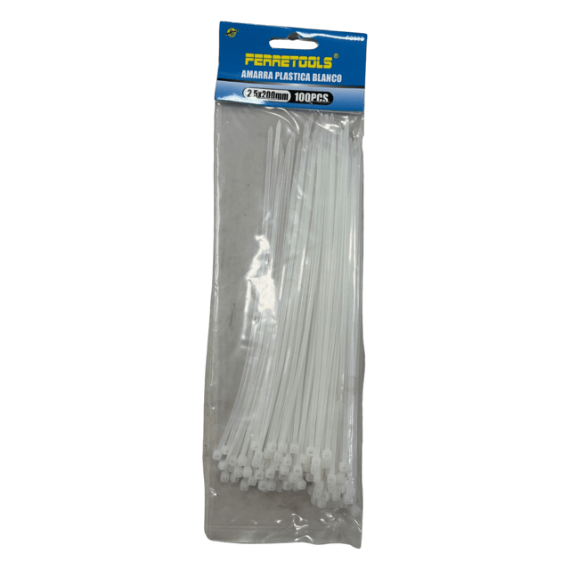 AMARRAS PLASTICAS BLANCAS 3.6X200MM (50und) F2683