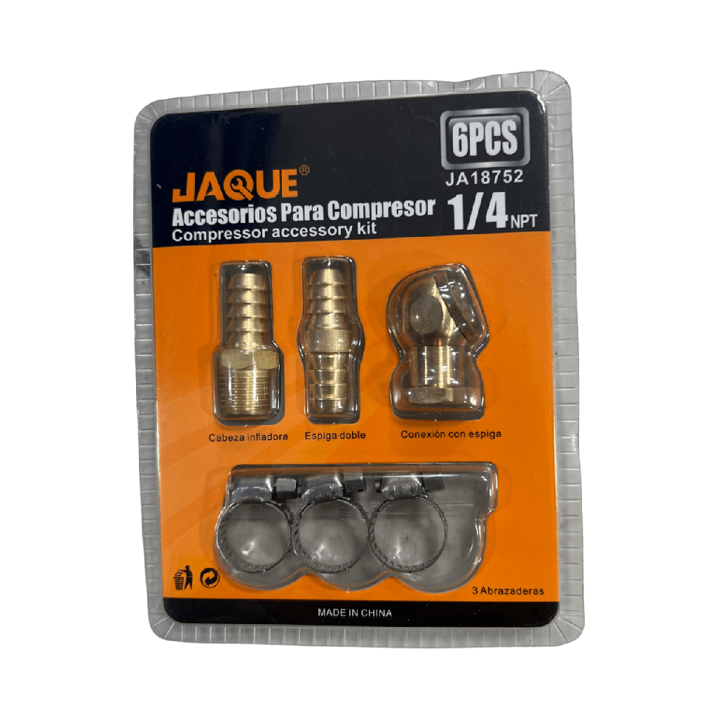 JUEGO ACCESORIOS COMPRESORES 6PCS JAQUE JA18752