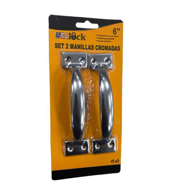 SET 2 MANILLAS CROMADAS 6&quot; USALOCK