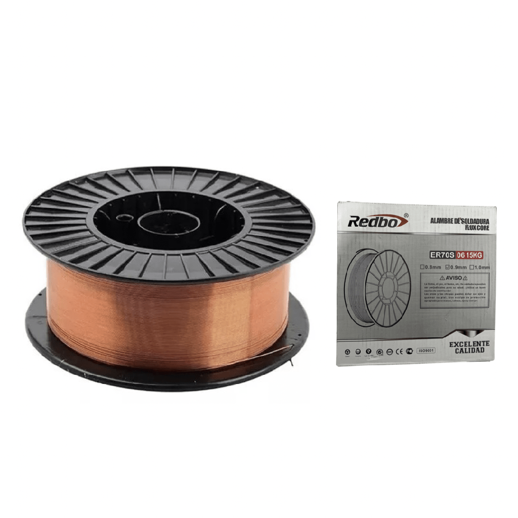 ROLLO 15KG ALAMBRE MIG ER70S-6 SOLIDO 0.8mm REDBO