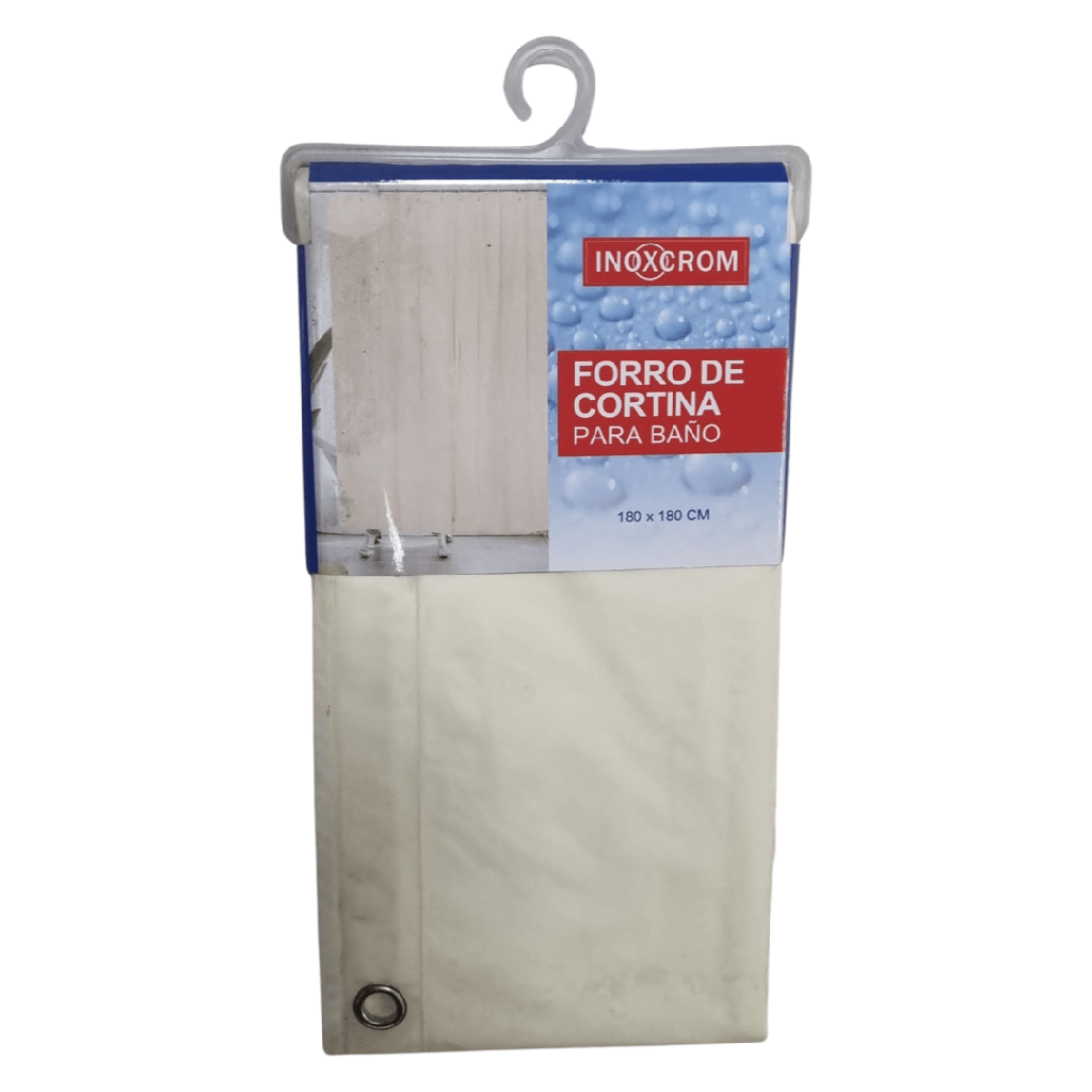 FORRO CORTINA DE BAÑO CREMA 1.80 X 1.80MT INOXCROM