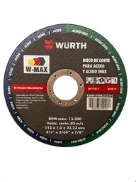 [H620] DISCO CORTE 4 1/2&quot; X 1MM WURTH
