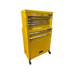 [F2478] GABINETE METALICO CAJA PORTA HERRAMIENTAS 8 CAJONES AMARILLO