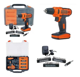 [M300] TALADRO INALAMBRICO 10MM  12V BLACK &amp; DECKER + 32 ACC LD12SC