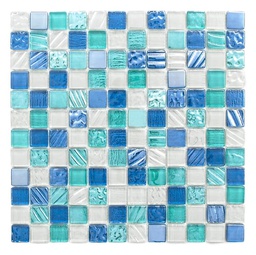 [90913] MALLA MOSAICO VIDRIO AQUAMARINA 30X30CM DECORALIA