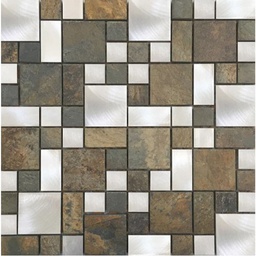 [SNM20] MALLA MOSAICO LONDON PIEDRA METAL 30X30CM DECORALIA