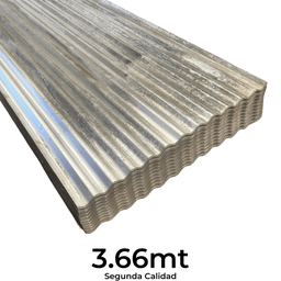 [90162] PLANCHA 2DA ZINC ACANALADO 3.66MT MANCHADA (Sin Cambio ni Dev)