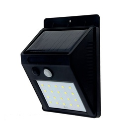 [A34] FOCO LED SOLAR EXTERIOR A MURO IP65 3W/6000K C/SENSOR MEGABRIGHT